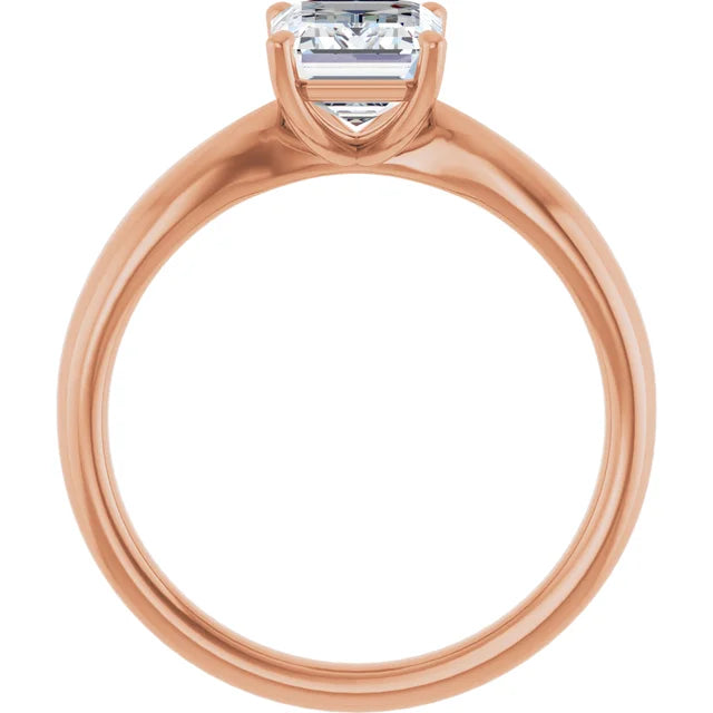 Emerald Rose Gold Solitaire Moissanite Engagement Ring
