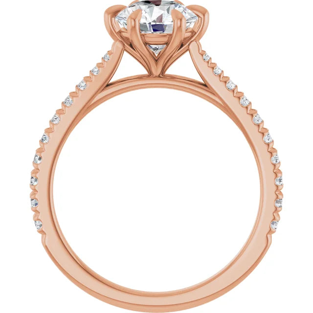 Round Brilliant Six Claw Set Style Engagement Ring