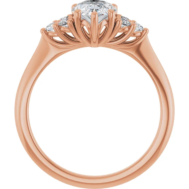 Pear Antique Inspired Design Engagement Ring