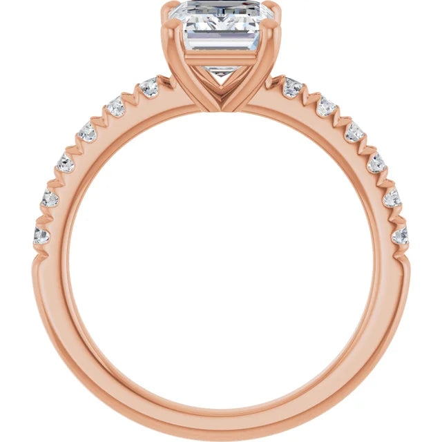 Emerald Four Claw Set Style Engagement Ring