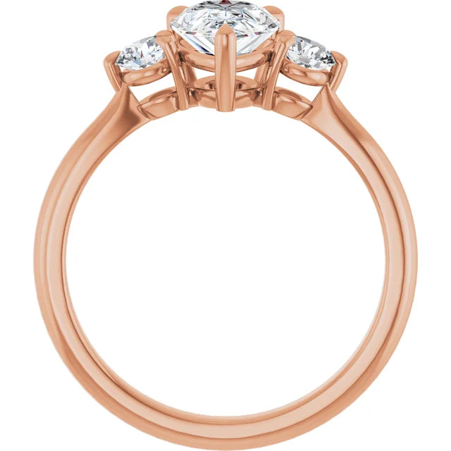 Pear Accent Engagement Ring