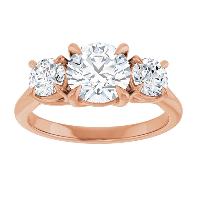 Round Brilliant Accent Engagement Ring