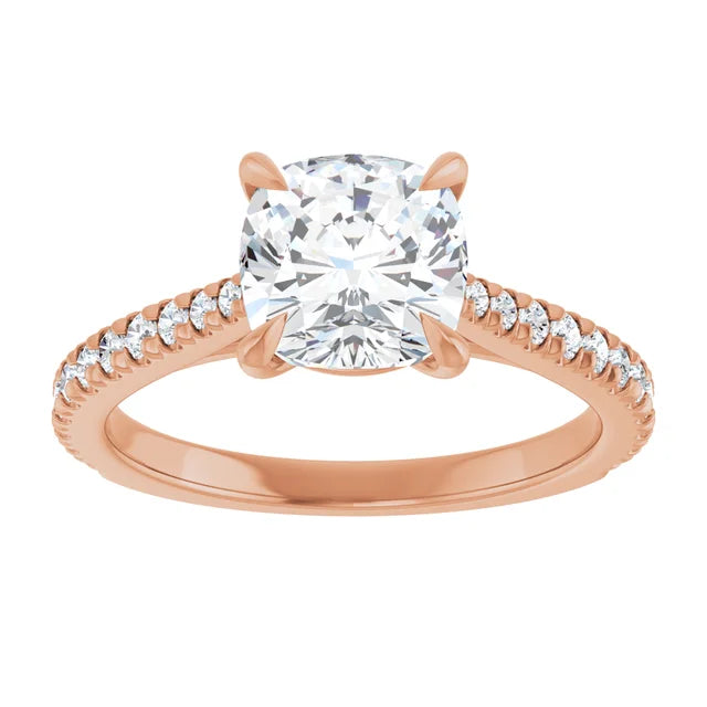 Cushion Claw Set Style Engagement Ring