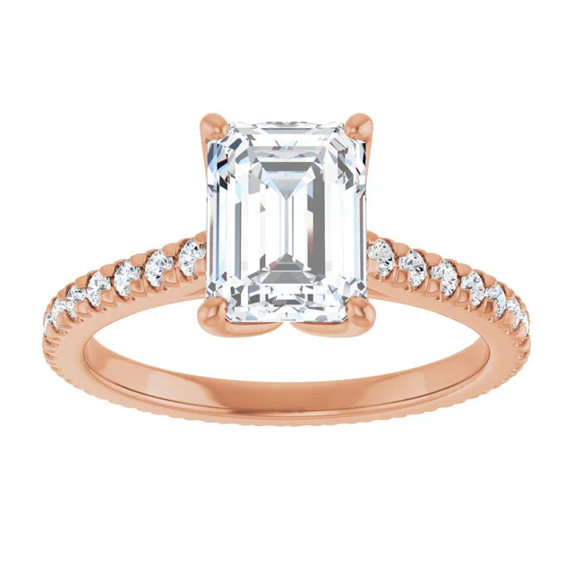 Emerald Claw Set Eternity Style Engagement Ring