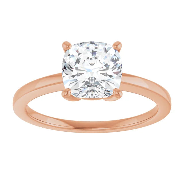 Cushion Solitaire Style Engagement Ring