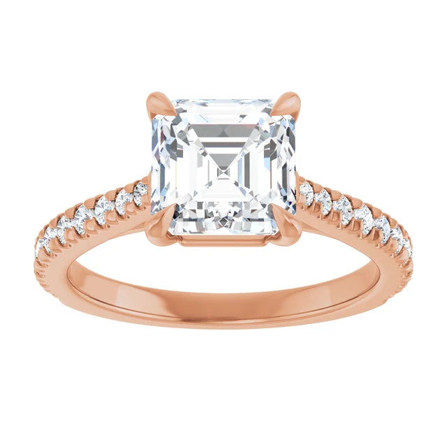 Asscher Claw Set Style Engagement Ring