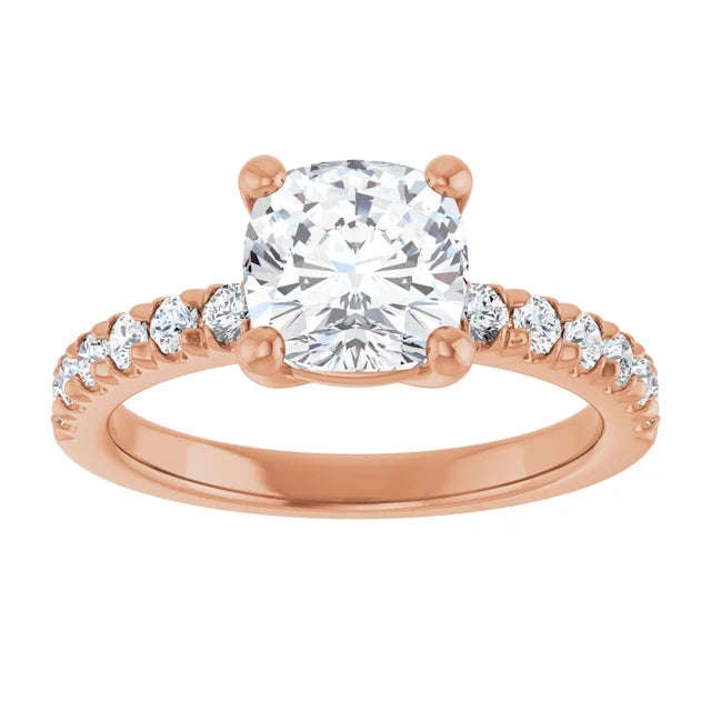 Cushion Four Claw Set Style Engagement Ring