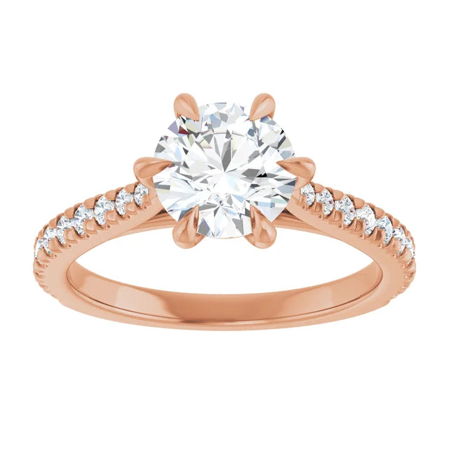 Round Brilliant Six Claw Set Style Engagement Ring
