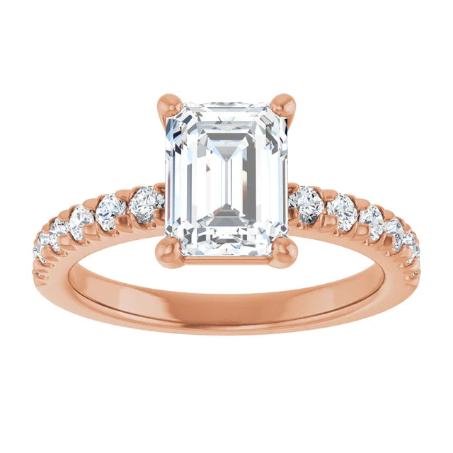 Emerald Four Claw Set Style Engagement Ring