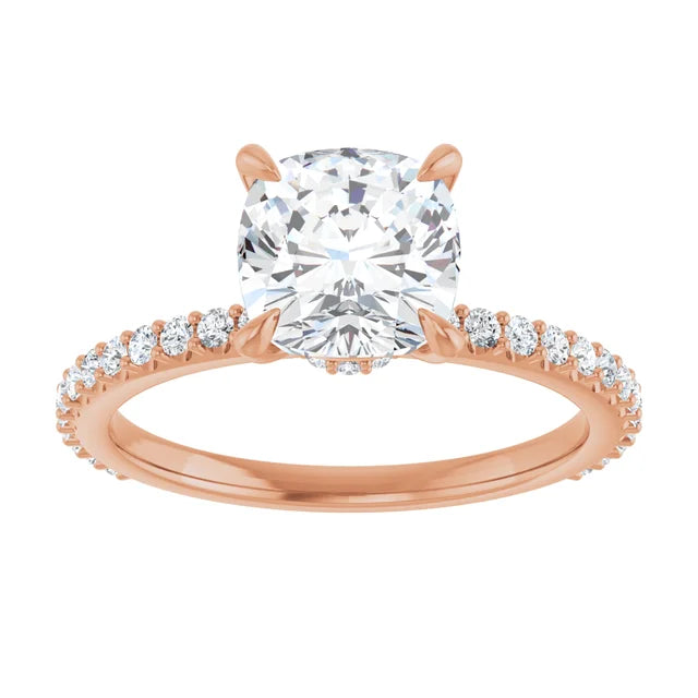 Cushion Claw Set Style Engagement Ring