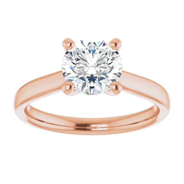 Four Claw Round Brilliant Solitaire Engagement Ring
