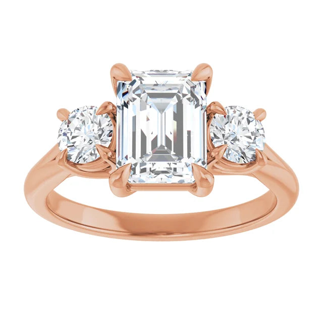 Emerald Accent Engagement Ring