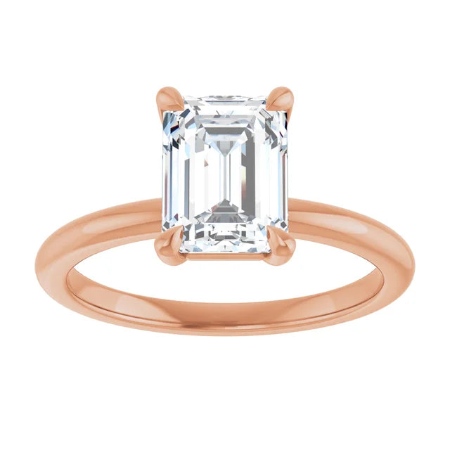 Emerald Solitaire Engagement Ring