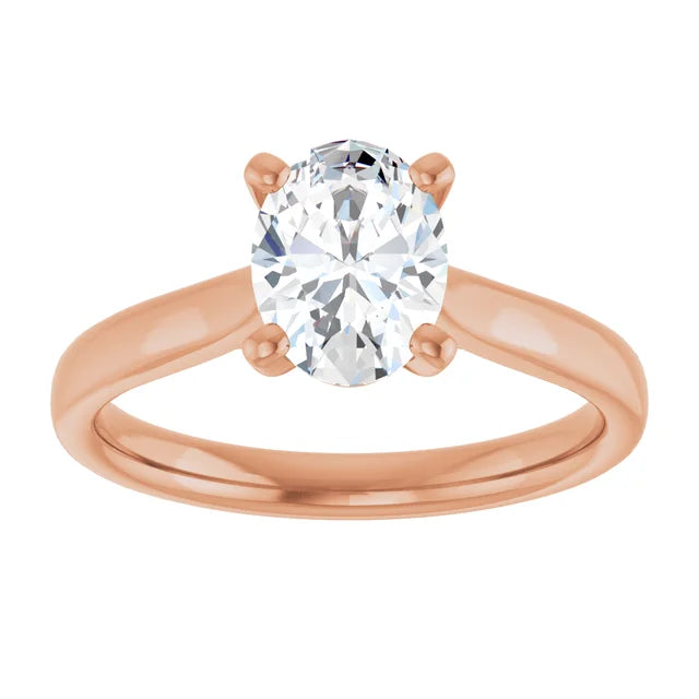 Four Claw Oval Solitaire Engagement Ring