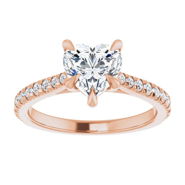 Heart Claw Set Style Engagement Ring