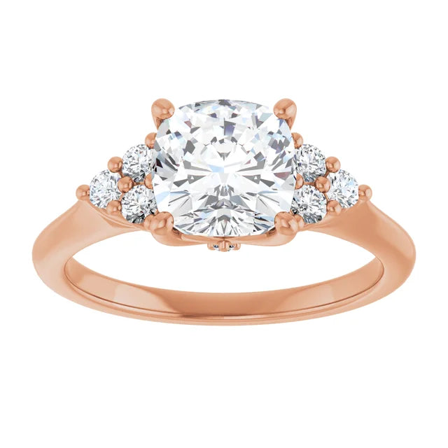 Cushion Antique Inspired Design Engagement Ring