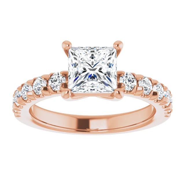 Princess Four Claw Set Style Engagement Ring