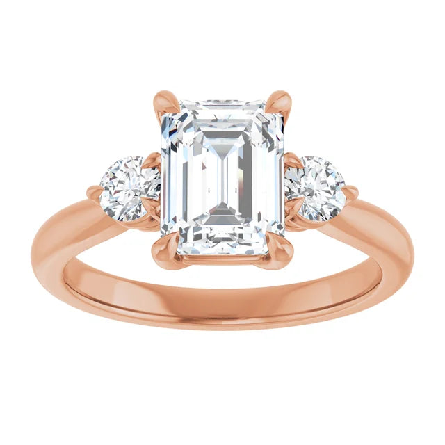 Emerald Accent Engagement Ring