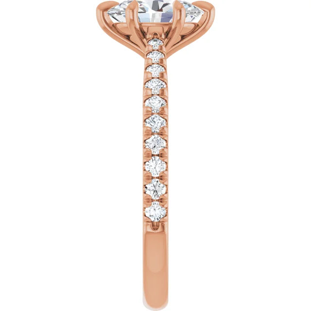 Oval Six Claw Set Style Engagement Ring