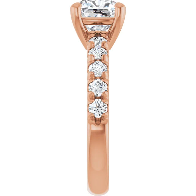 Cushion Four Claw Set Style Engagement Ring