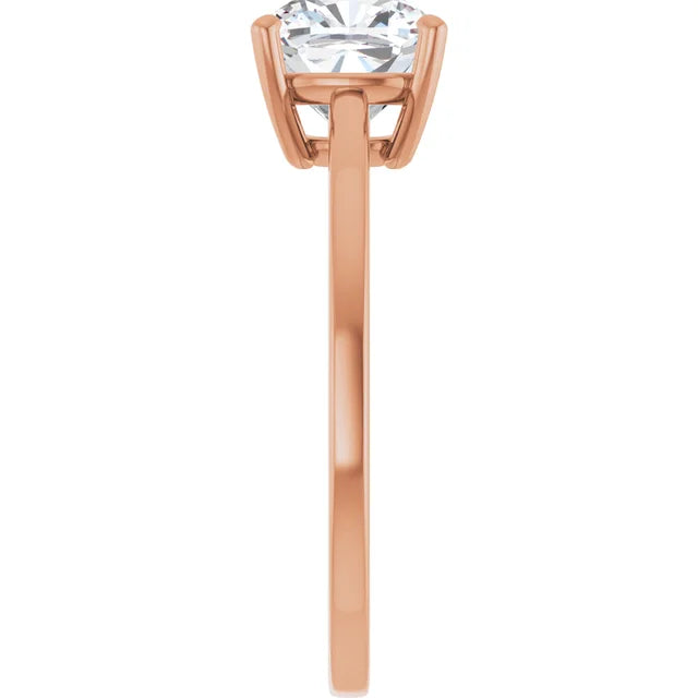 Cushion Rose Gold Solitaire Moissanite Engagement Ring