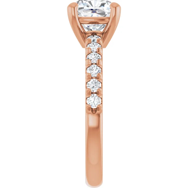 Cushion Four Claw Set Style Engagement Ring
