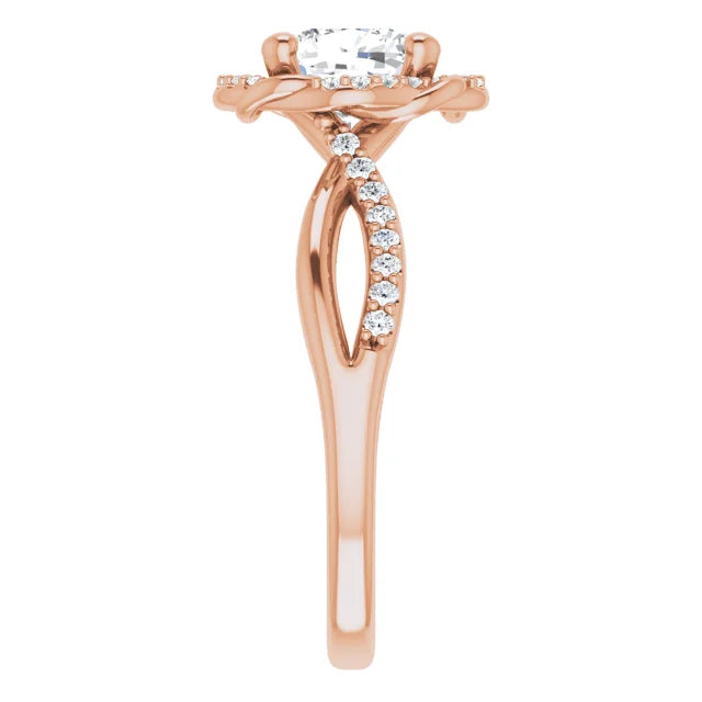 Cushion Antique Inspired Design Engagement Ring