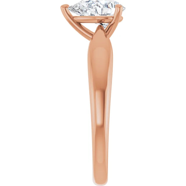 Pear Knife Edge Solitaire Engagement Ring