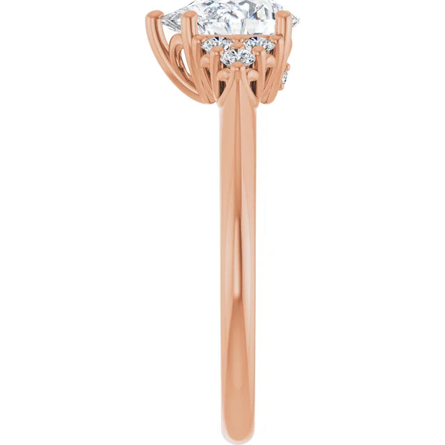 Pear Antique Inspired Design Engagement Ring
