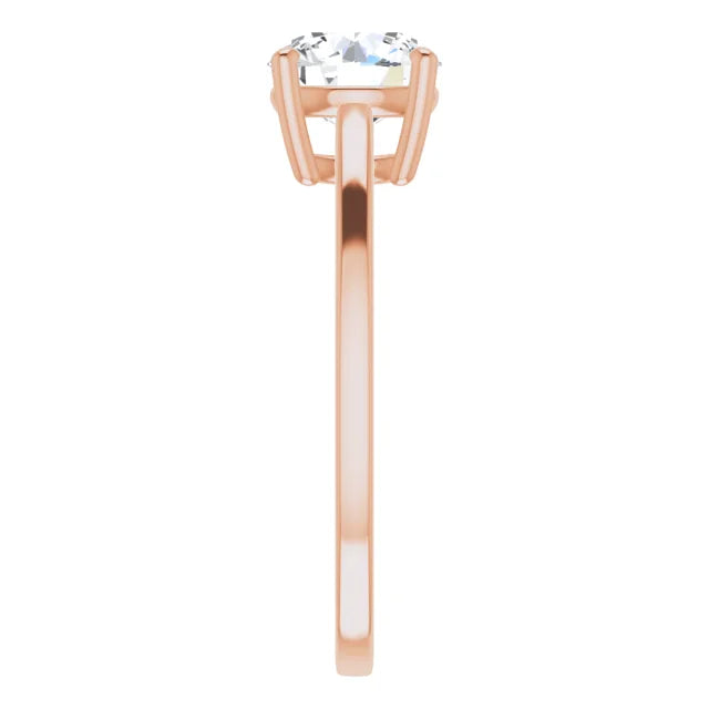 Round Brilliant Rose Gold Solitaire Moissanite Engagement Ring