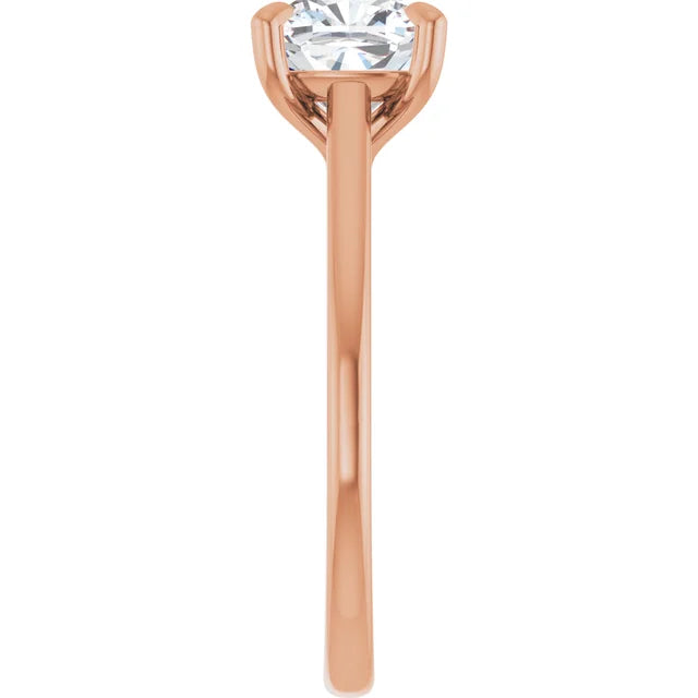 Four Claw Cushion Solitaire Engagement Ring