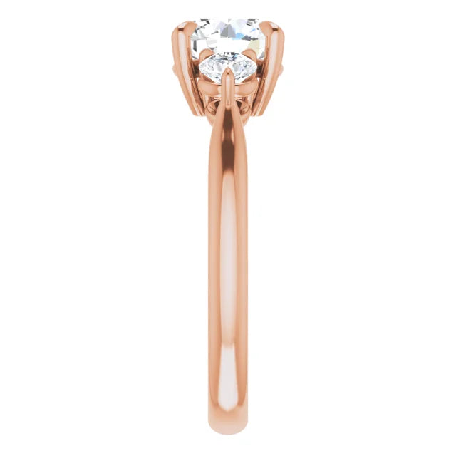 Round Brilliant Accent Engagement Ring