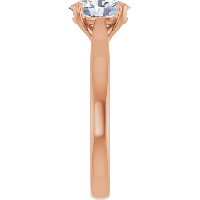 Four Claw Oval Solitaire Engagement Ring