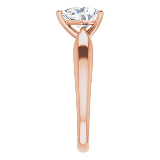 Heart Rose Gold Solitaire Moissanite Engagement Ring