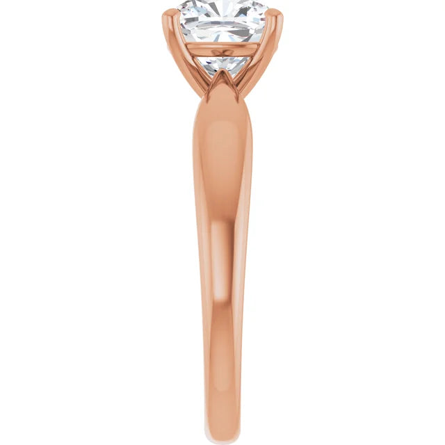Cushion Knife Edge Solitaire Engagement Ring