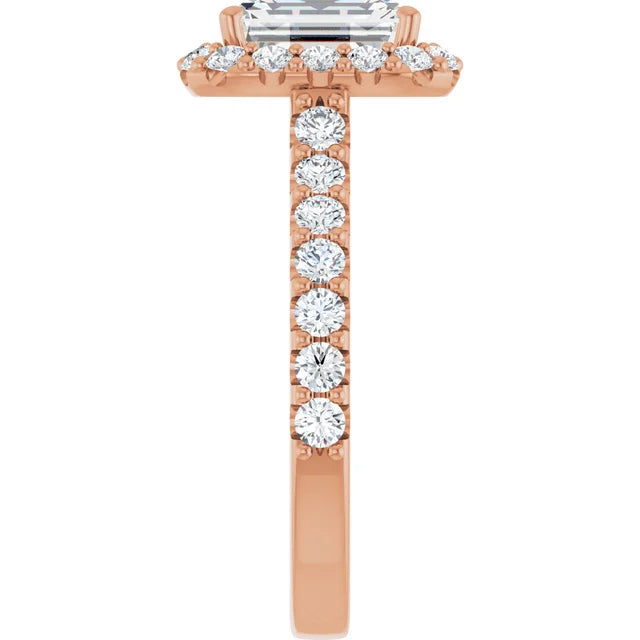 Emerald Halo Style Engagement Ring