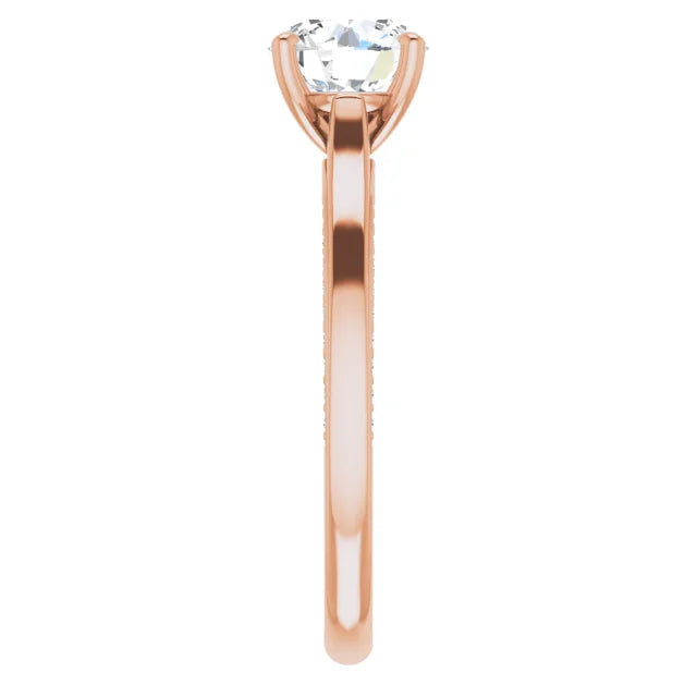 Round Brilliant Solitaire & Hidden Diamond Band Engagement Ring