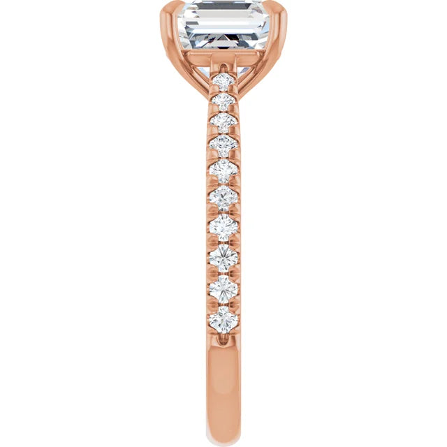 Asscher Claw Set Style Engagement Ring