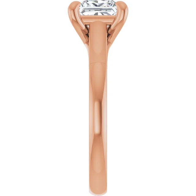 Four Claw Princess Solitaire Engagement Ring