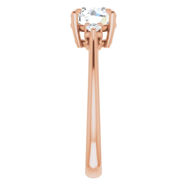 Round Brilliant Accent Engagement Ring