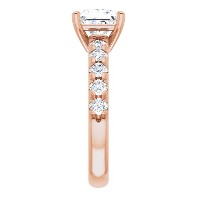 Princess Four Claw Set Style Engagement Ring