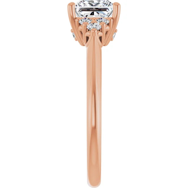 Princess Antique Inspired Design Engagement Ring
