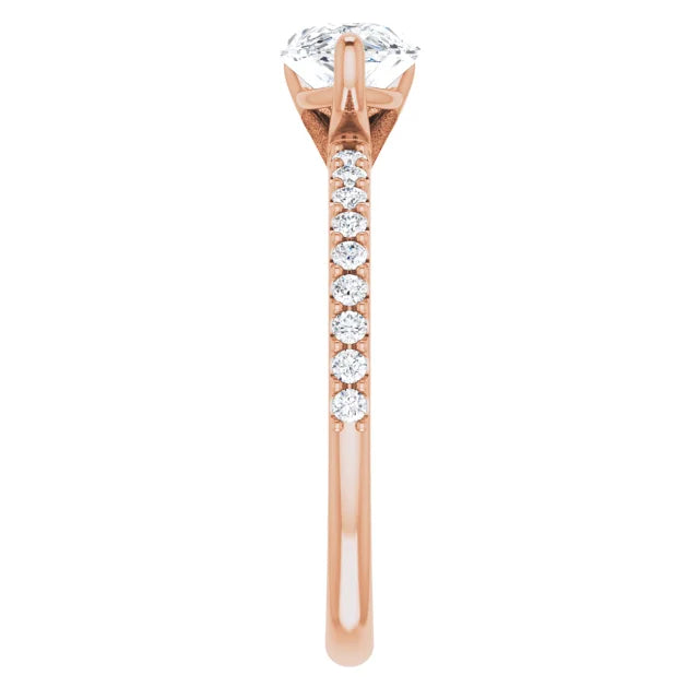 Pear East West Style Engagement Ring