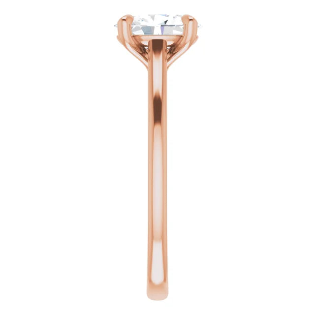 Four Claw Oval Solitaire Engagement Ring