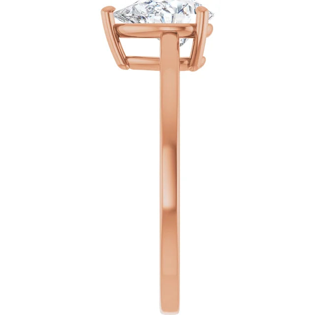 Pear Rose Gold Solitaire Moissanite Engagement Ring