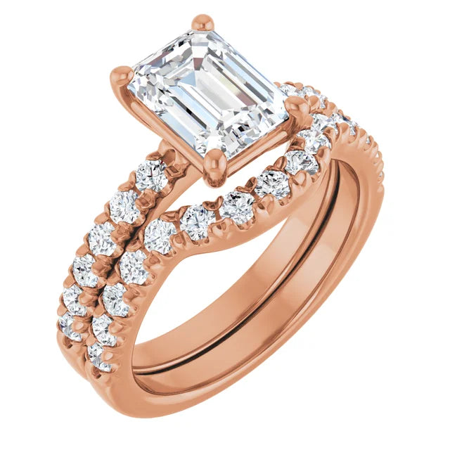 Emerald Four Claw Set Style Engagement Ring