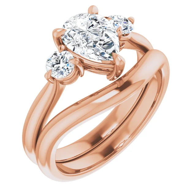 Pear Accent Engagement Ring