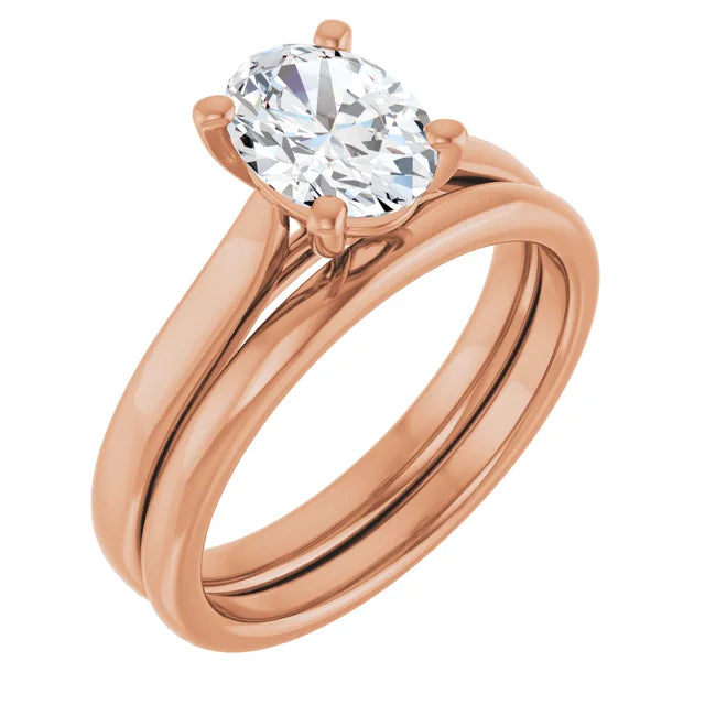 Four Claw Oval Solitaire Engagement Ring