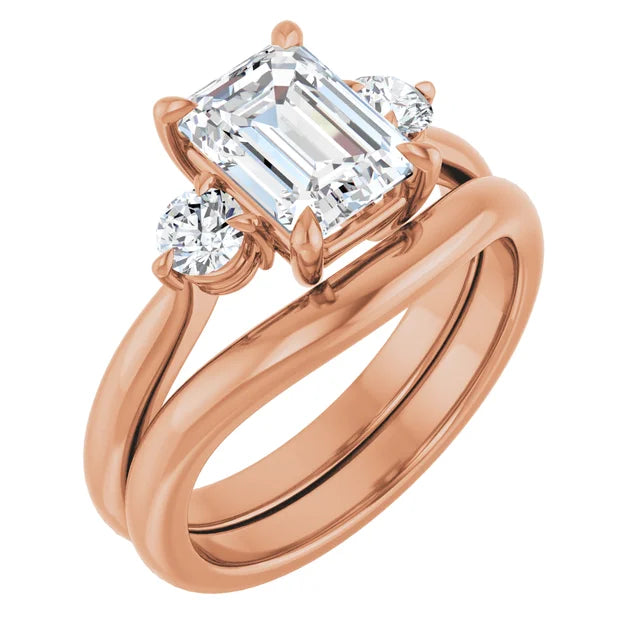 Emerald Accent Engagement Ring
