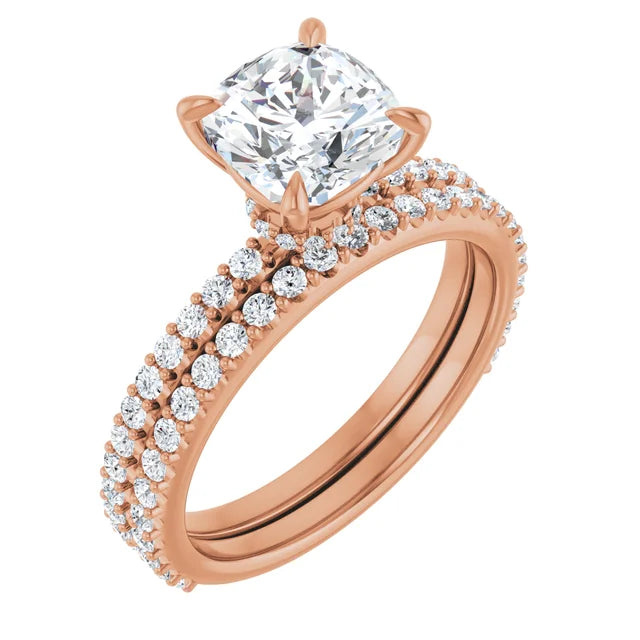 Cushion Claw Set Style Engagement Ring